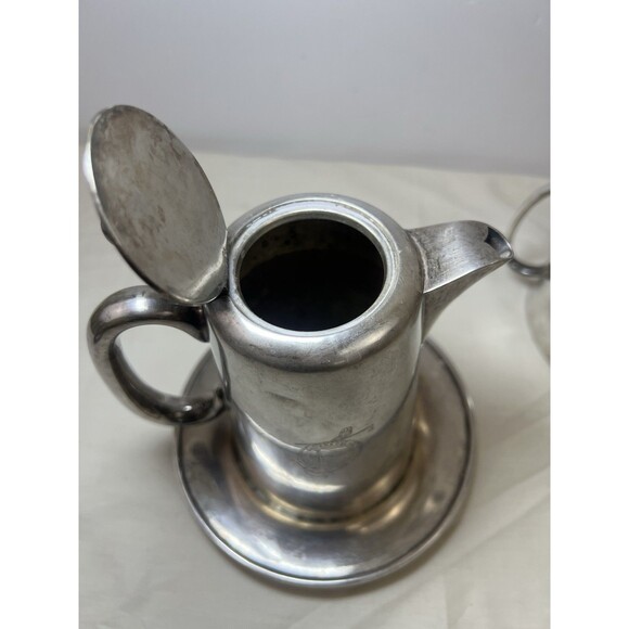 William Hutton & Sons Silver Plate Sugar Bowl Creamer Pitcher Set Cross Arrow - Picture 4 of 16